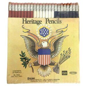 Empire Heritage 23 Pencils No 2 Medium Red White Blue Vintage 1972